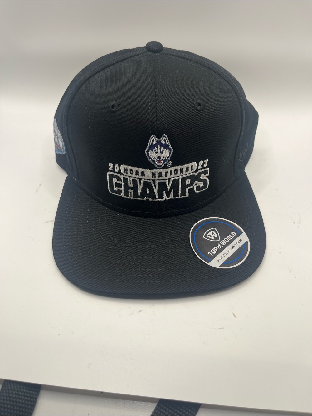 UConn Huskies Black 'Champs' Snapback Hat 2023